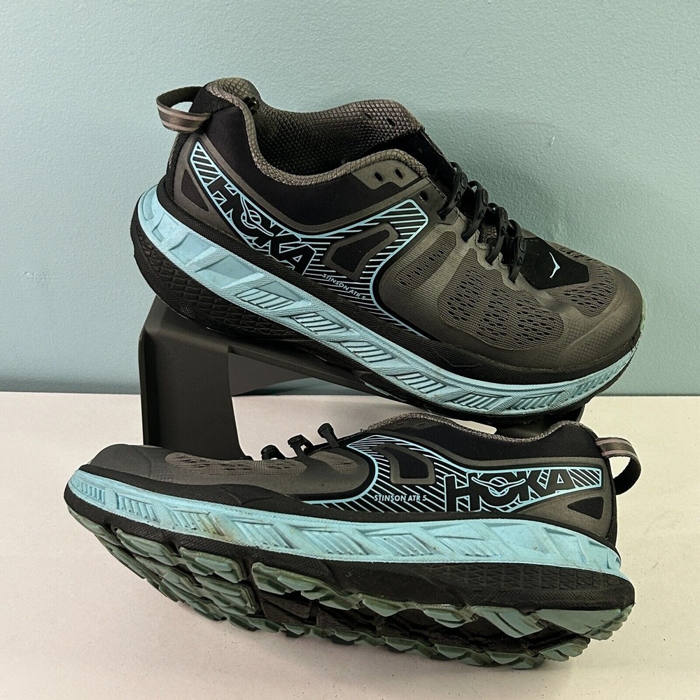 Hoka One One Stinson ATR 5 Trail Running Shoe Women 9 Gray Blue Hickies Sofsoles